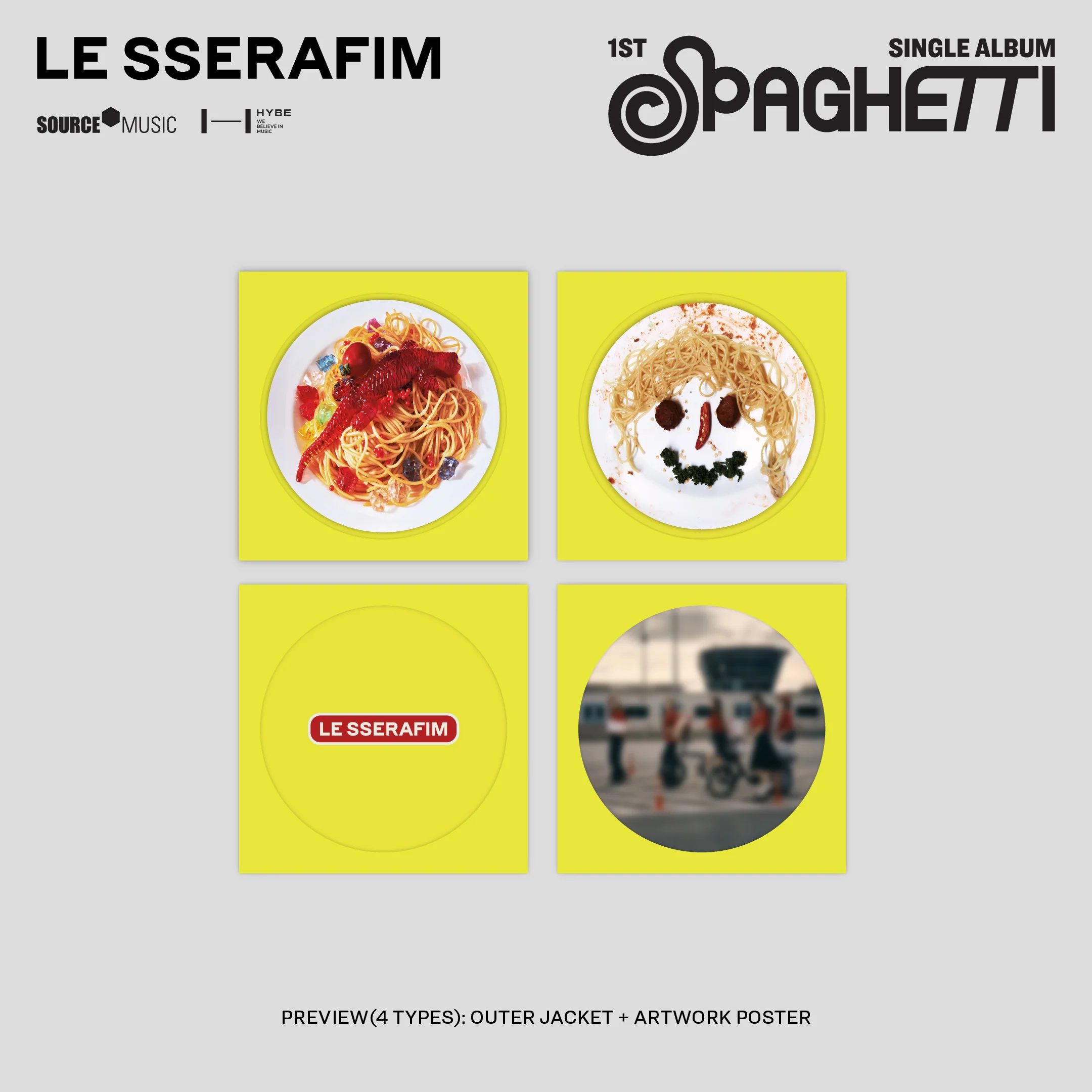 1st Single Album "SPAGHETTI" Vinyl [Neon Yellow] - Image 3