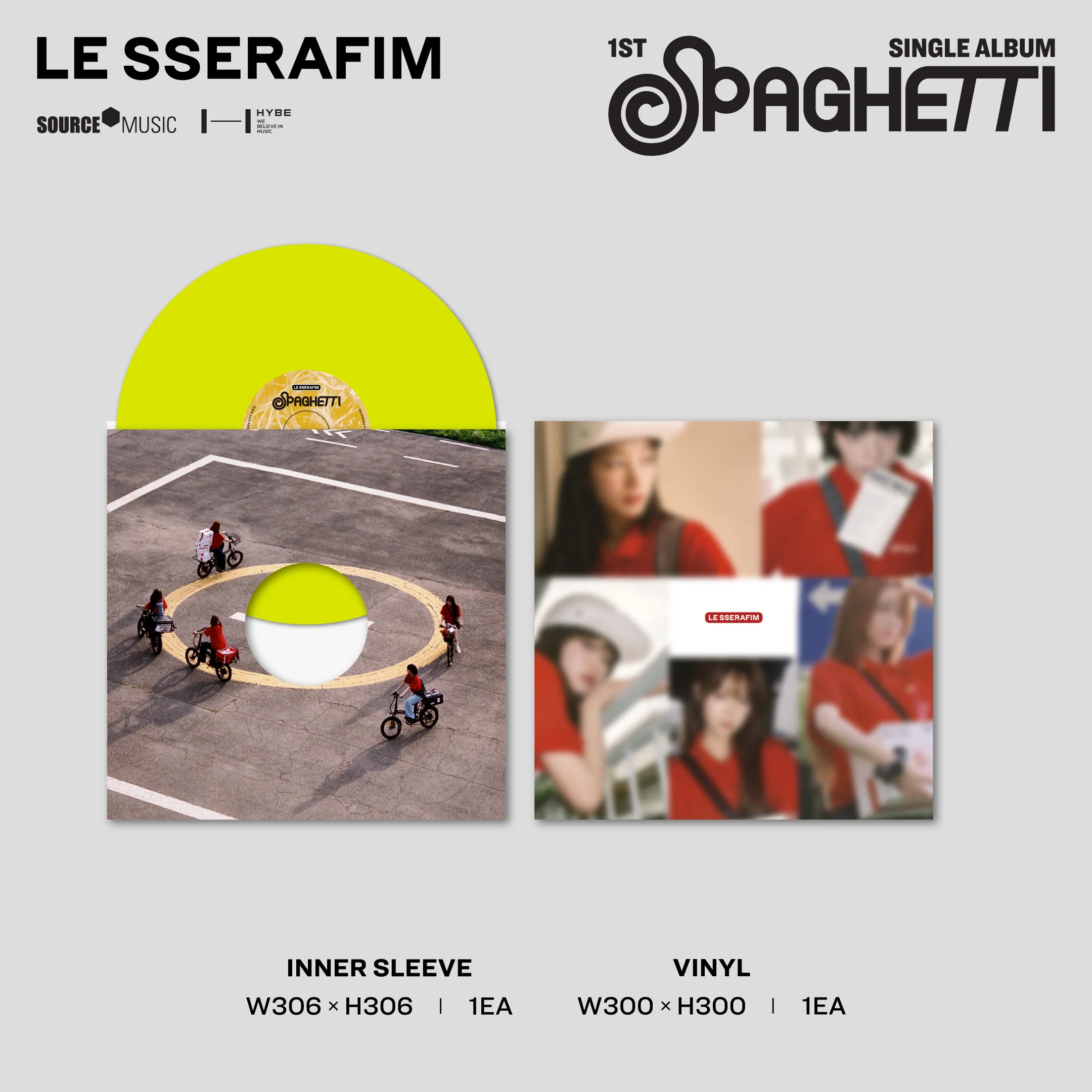 1st Single Album "SPAGHETTI" Vinyl [Neon Yellow] - Image 5