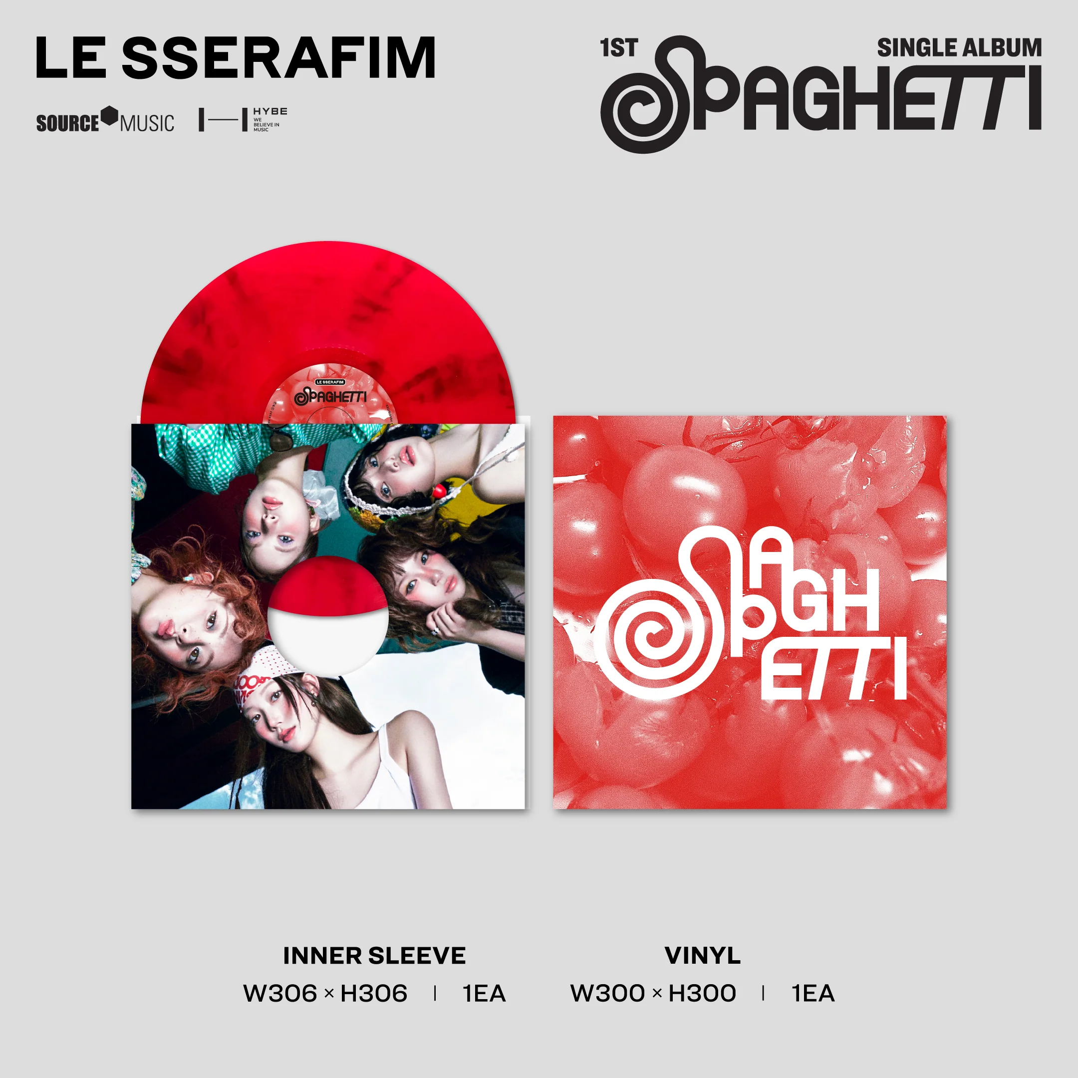 1st Single Album "SPAGHETTI" Vinyl [Tomato Red] - Image 3